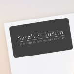Modern Classic Dark Grey Wedding Return Address, Label<br><div class="desc">Modern and fully customisable.</div>