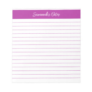 Modern Classic Dark Pink Script Personalised Notepad