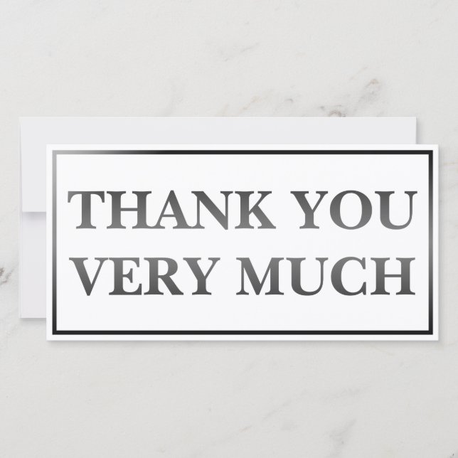 Modern Classic Elegant Black Printed Thank You   (Front)