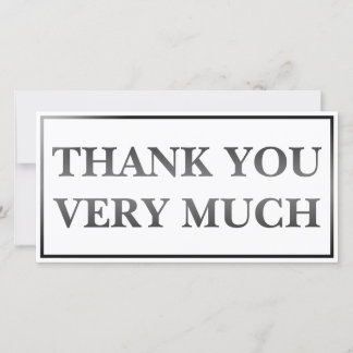 Modern Classic Elegant Black Printed Thank You  
