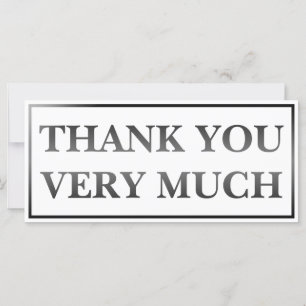 Modern Classic Elegant Black Printed Thank You  