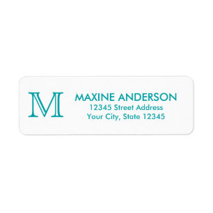 Modern Classic Elegant Chic Teal Green Monogram
