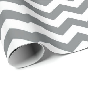 Modern, classic, elegant grey white chevron wrapping paper