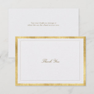 Modern Classic Elevated Gold Pearl Formal Wedding Thank You Card
