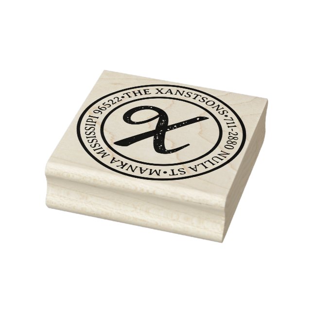 Modern Classic Family Name Return Address Circular Rubber Stamp (Stamp)