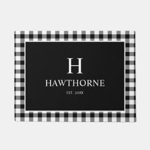Modern Classic Gingham Plaid Doormat