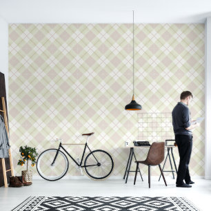 Modern Classic Gingham Style Picnic Plaid Pattern Wallpaper