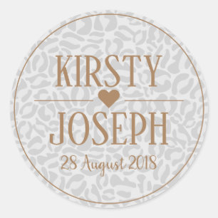 Modern Classic Gold leopard Print Wedding Sticker