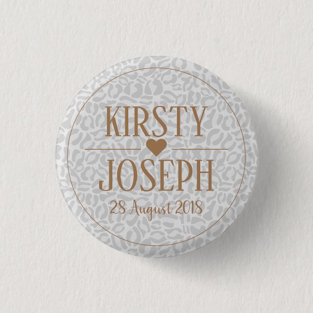 Modern Classic Gold Wedding Pattern 3 Cm Round Badge (Front)