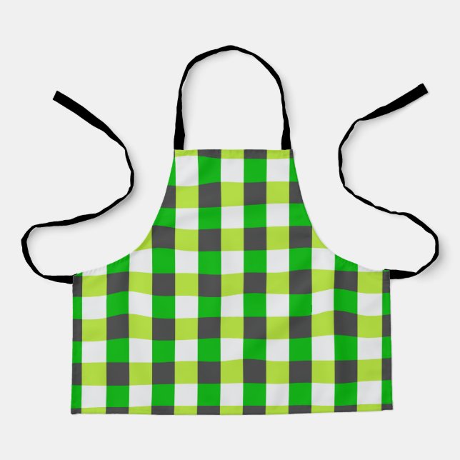 Modern Classic Green Pattern Apron (Front)