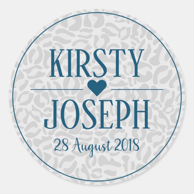 Modern Classic Grey leopard Print Wedding Sticker (Front)