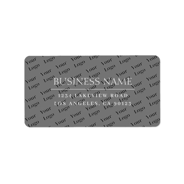 Modern Classic Grey & White Tiled Logo Background Label (Front)