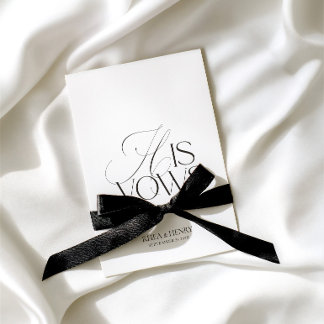 Modern Classic His Vows Wedding Card