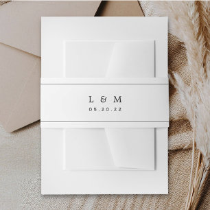 Modern Classic Initials Wedding Invitation Belly Band