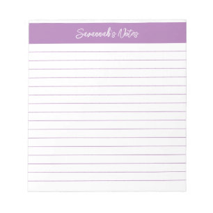 Modern Classic Lavender Script Personalised Notepad