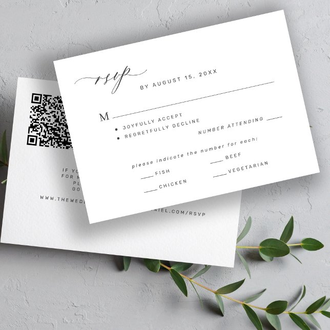 Modern classic mail or QR code wedding  RSVP Card (Creator Uploaded)