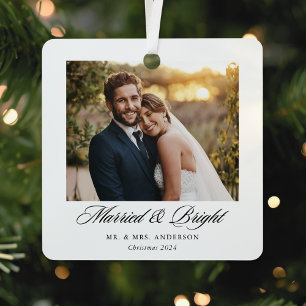Modern Classic Married and Bright Wedding Photo Metal Tree Decoration