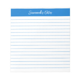 Modern Classic Medium Blue Script Personalised Notepad