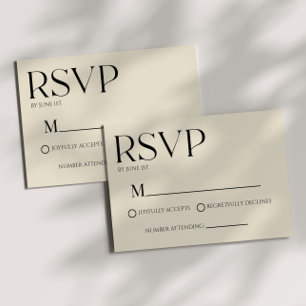 Modern Classic Minimal Simple Wedding RSVP Card