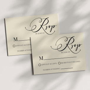 Modern Classic Minimal Simple Wedding RSVP Card