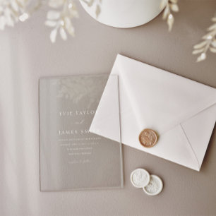 Modern Classic Minimal Wedding Acrylic Invitations