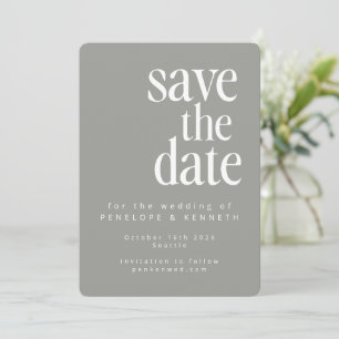 Modern Classic Minimalist Grey Simple Wedding Save The Date