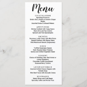 Modern Classic Minimalist Typography Menu