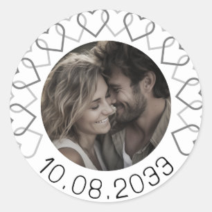 Modern Classic Minimalist Typography Round Sticker