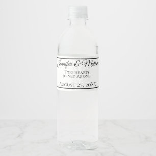 Modern Classic Minimalist Typography Water Bottle Label