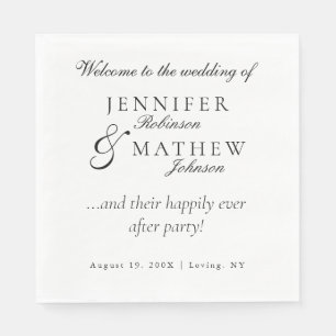 Modern Classic Minimalist Wedding Napkin
