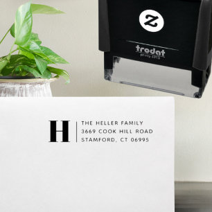 Modern Classic Monogram Custom Return Address  Self-inking Stamp