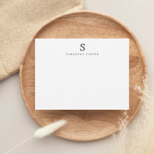 Modern Classic Monogram Initial Note Card