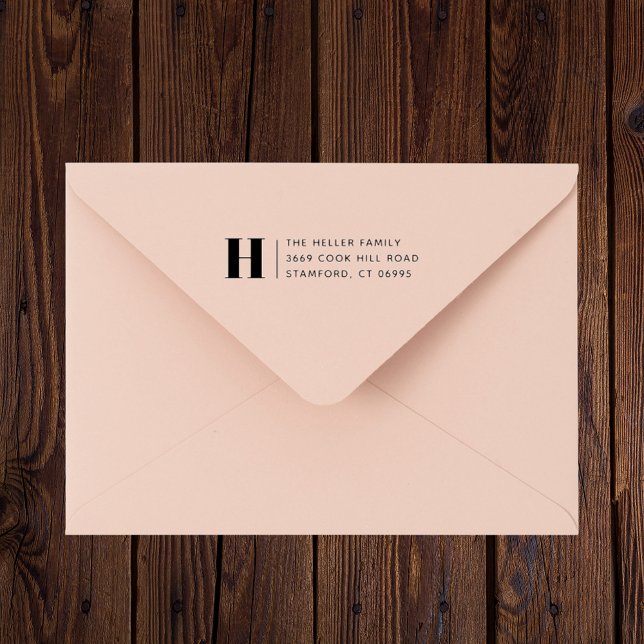 Modern Classic Monogram Simple Return Address  Rubber Stamp (Creator Uploaded)