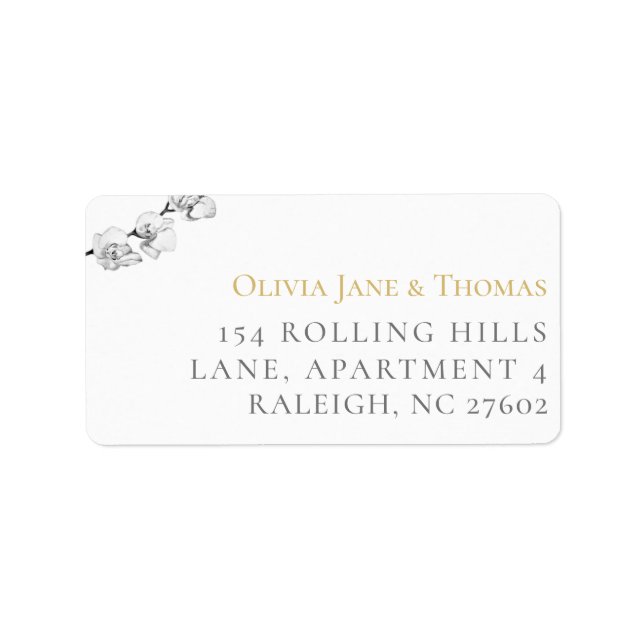 Modern Classic Orchid Wedding Return Address Label (Front)