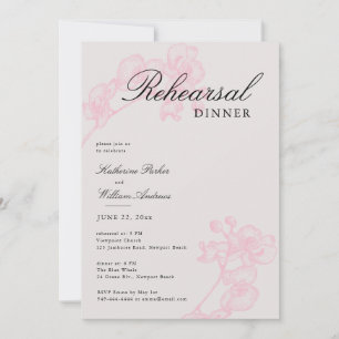 Modern Classic Orchid Wreath 3 Rehearsal Dinner Invitation