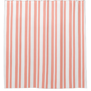 Modern-Classic-Peach-Stripe's-Designer-Bath-Decor Shower Curtain