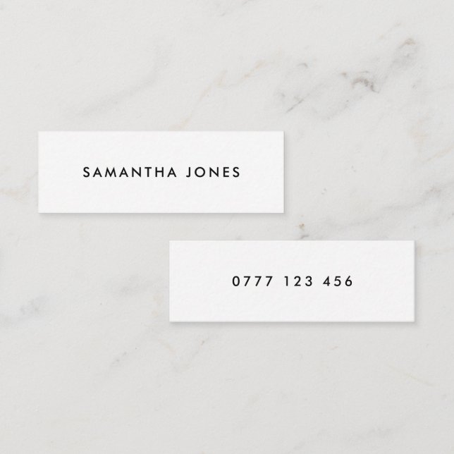 Modern Classic Personalised Mini Business Card (Front/Back)