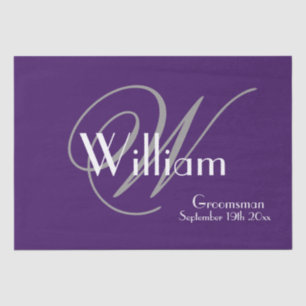 Modern Classic Personalised Silver White Mauve  Tissue Paper