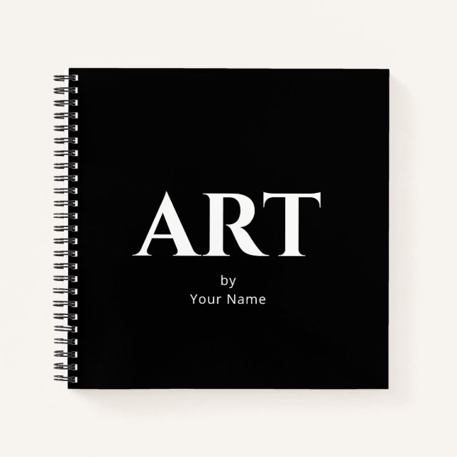 Modern Classic Personalised Sketchbook Your Name Notebook (Front)