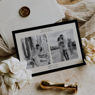 Modern Classic Photo Frame Save The Date Card