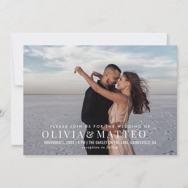 Modern Classic Photo Wedding Invitation (Front)