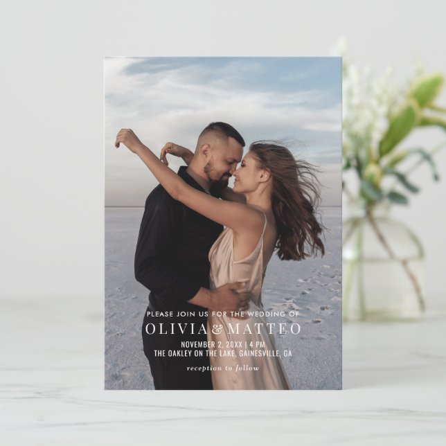 Modern Classic Photo Wedding Invitation (Standing Front)