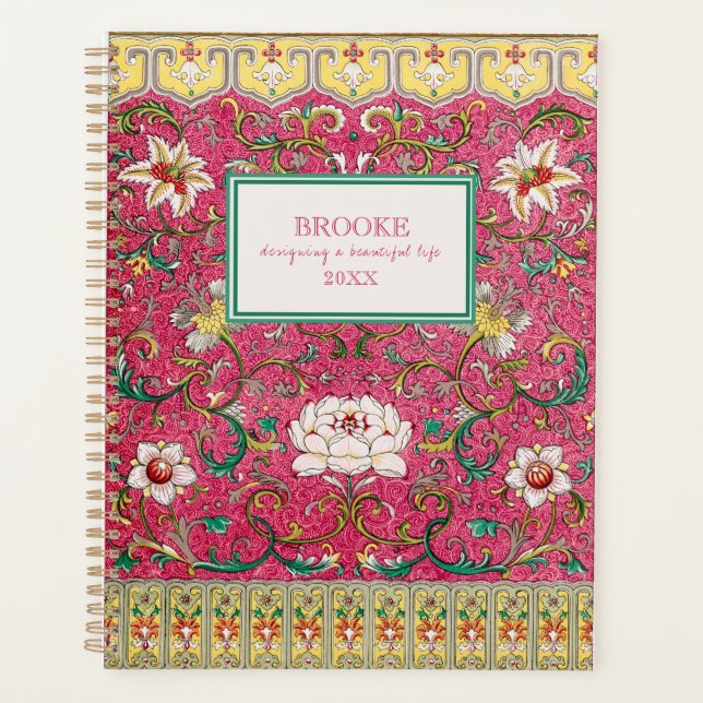 Modern Classic Pink Chinoiserie Planner (Front)