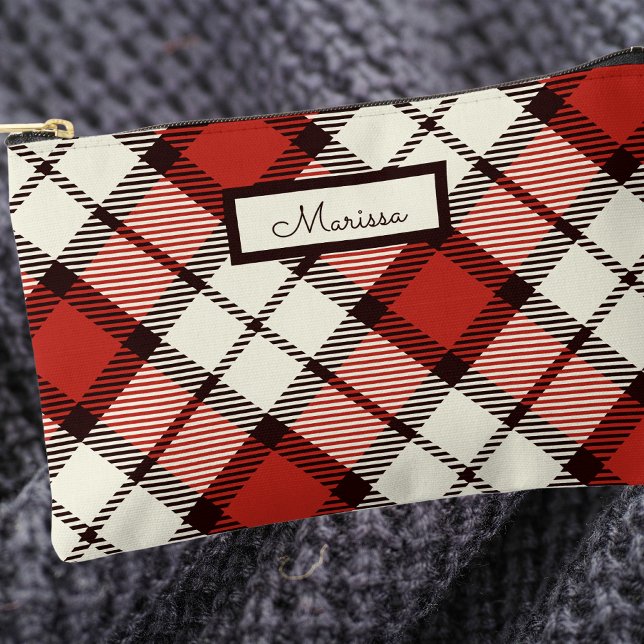 Modern Classic Plaid Monogram Accessory Pouch (Creator Uploaded)