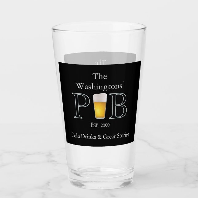 Modern Classic Pub Beer Drinking Glasses (Front)