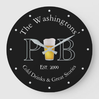 Modern Classic Pub Lg. Wall Clock