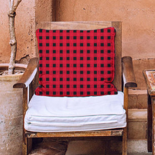 modern Classic red & black buffalo plaid Cushion