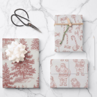 Modern Classic Red Pine Wreath Christmas Holiday Wrapping Paper Sheet