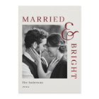 Modern Classic Red Typography Married and Bright