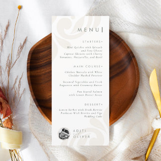 Modern Classic Rustic Chic Elegant Typography Sage Menu